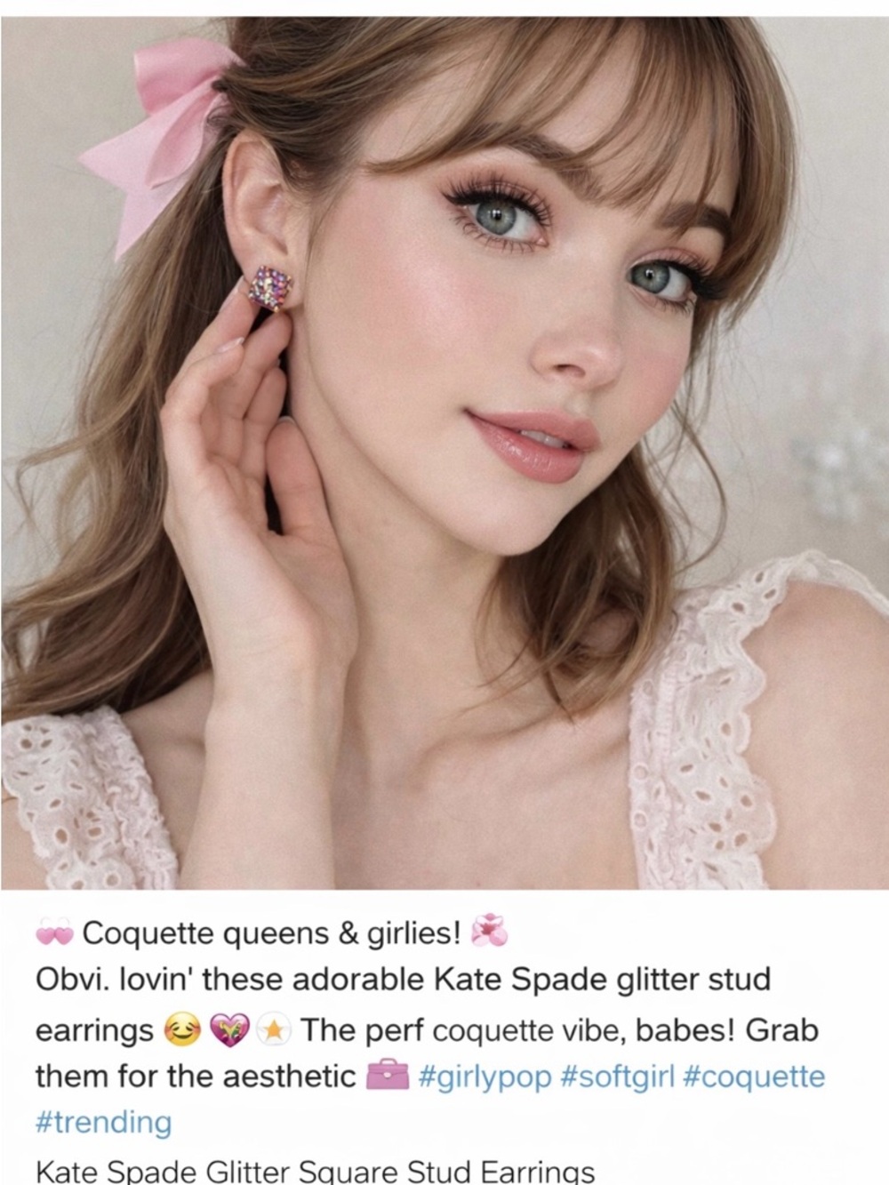 kate spade Multicolor Glitter Cluster Stud Earrings - Picture 4 of 5